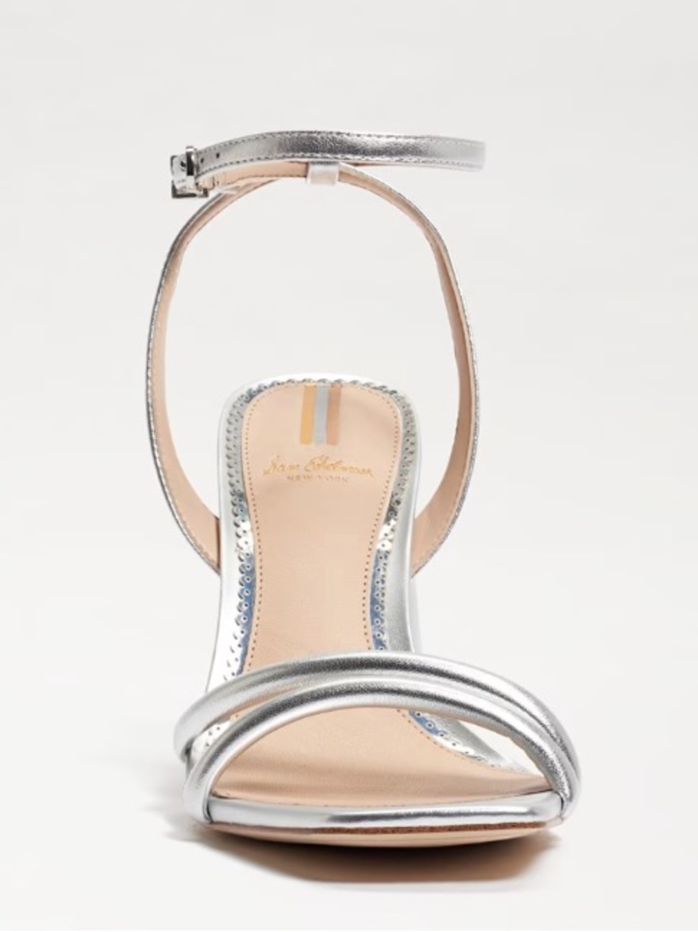 ♥️♥️ Sam Edelman Kia Block Heel Silver Metallic |  US 7M - Picture 3 of 6
